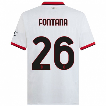 Kandiny Enfant Maillot Francesco Fontana #26 Blanc Noir Rouge Tenues Extérieur 2024/25 T-Shirt