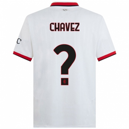 Kandiny Enfant Maillot Maikol Cifuentes Chavez #0 Blanc Noir Rouge Tenues Extérieur 2024/25 T-Shirt