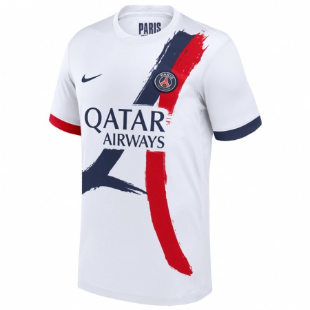 Kandiny Enfant Maillot Ousmane Dembélé #10 Blanc Bleu Rouge Tenues Extérieur 2024/25 T-Shirt