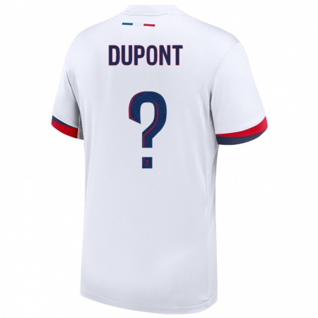 Kandiny Enfant Maillot Raphaël Dupont #0 Blanc Bleu Rouge Tenues Extérieur 2024/25 T-Shirt