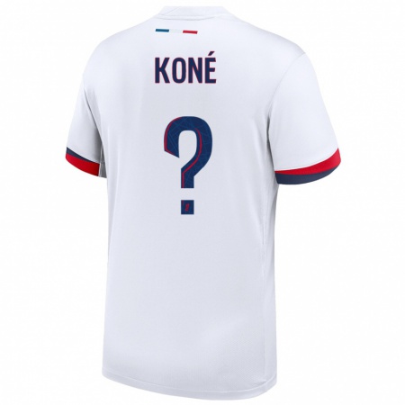 Kandiny Enfant Maillot Zanga Koné #0 Blanc Bleu Rouge Tenues Extérieur 2024/25 T-Shirt