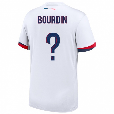 Kandiny Enfant Maillot Paul Bourdin #0 Blanc Bleu Rouge Tenues Extérieur 2024/25 T-Shirt