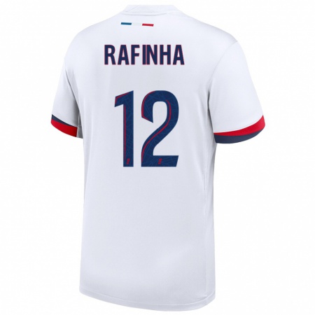 Kandiny Enfant Maillot Rafinha #12 Blanc Bleu Rouge Tenues Extérieur 2024/25 T-Shirt