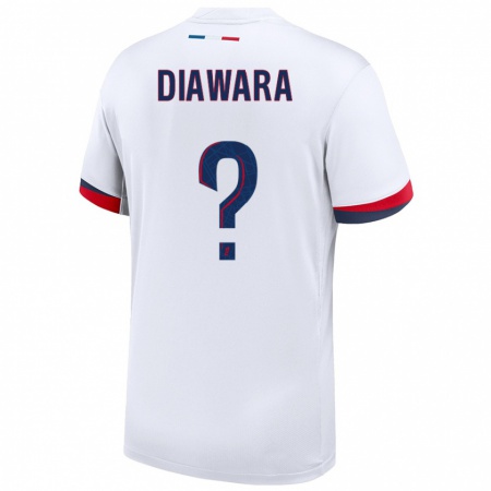 Kandiny Enfant Maillot Lahna Diawara #0 Blanc Bleu Rouge Tenues Extérieur 2024/25 T-Shirt