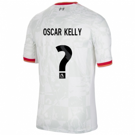 Kandiny Enfant Maillot Oscar Kelly #0 Blanc Rouge Noir Troisieme 2024/25 T-Shirt