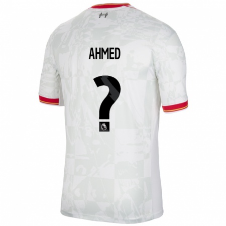 Kandiny Enfant Maillot Karim Ahmed #0 Blanc Rouge Noir Troisieme 2024/25 T-Shirt