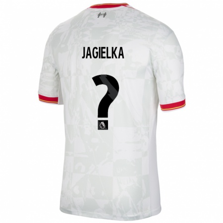 Kandiny Enfant Maillot Zac Jagielka #0 Blanc Rouge Noir Troisieme 2024/25 T-Shirt