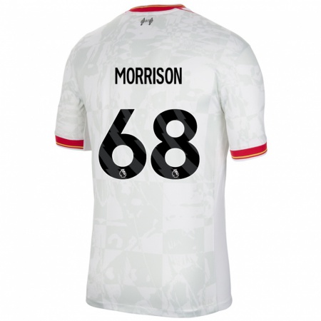 Kandiny Enfant Maillot Kieran Morrison #68 Blanc Rouge Noir Troisieme 2024/25 T-Shirt