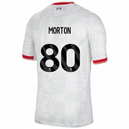 Kandiny Enfant Maillot Tyler Morton #80 Blanc Rouge Noir Troisieme 2024/25 T-Shirt