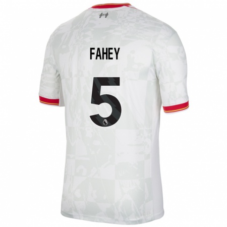 Kandiny Enfant Maillot Niamh Fahey #5 Blanc Rouge Noir Troisieme 2024/25 T-Shirt