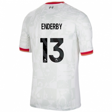 Kandiny Enfant Maillot Mia Enderby #13 Blanc Rouge Noir Troisieme 2024/25 T-Shirt