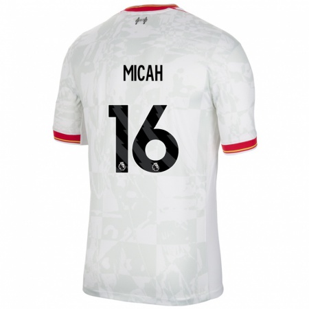 Kandiny Enfant Maillot Teagan Micah #16 Blanc Rouge Noir Troisieme 2024/25 T-Shirt