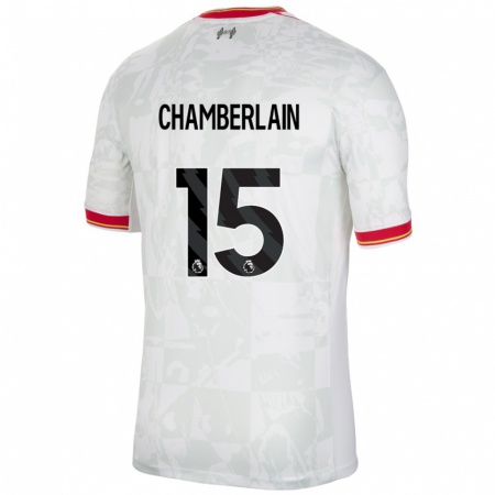 Kandiny Enfant Maillot Alex Oxlade Chamberlain #15 Blanc Rouge Noir Troisieme 2024/25 T-Shirt