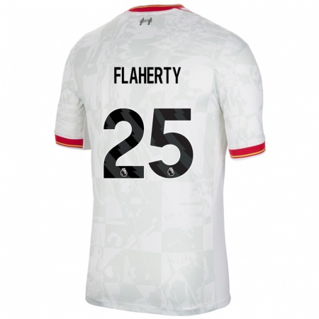 Kandiny Enfant Maillot Gilly Flaherty #25 Blanc Rouge Noir Troisieme 2024/25 T-Shirt