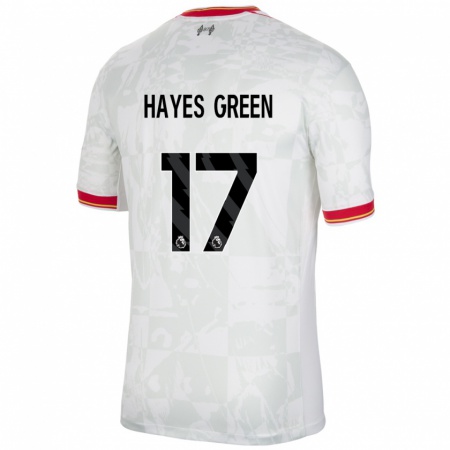 Kandiny Enfant Maillot Charlie Hayes-Green #17 Blanc Rouge Noir Troisieme 2024/25 T-Shirt