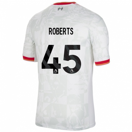 Kandiny Enfant Maillot Iwan Roberts #45 Blanc Rouge Noir Troisieme 2024/25 T-Shirt