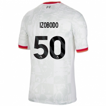 Kandiny Enfant Maillot Elijah Izobodo John #50 Blanc Rouge Noir Troisieme 2024/25 T-Shirt