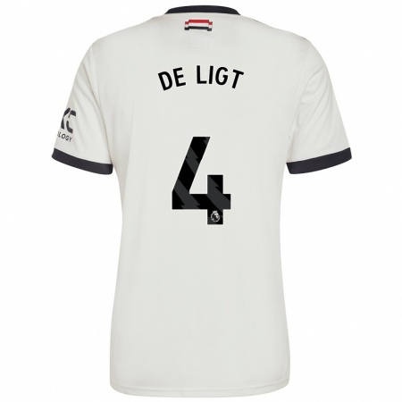 Kandiny Enfant Maillot Matthijs De Ligt #4 Blanc Cassé Troisieme 2024/25 T-Shirt