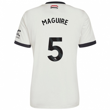 Kandiny Enfant Maillot Harry Maguire #5 Blanc Cassé Troisieme 2024/25 T-Shirt