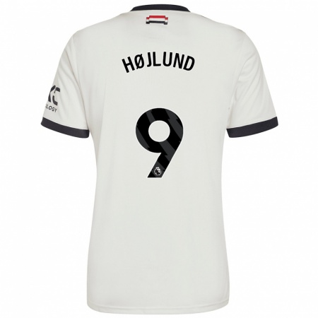 Kandiny Enfant Maillot Rasmus Højlund #9 Blanc Cassé Troisieme 2024/25 T-Shirt