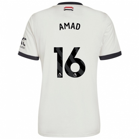 Kandiny Enfant Maillot Amad Diallo #16 Blanc Cassé Troisieme 2024/25 T-Shirt