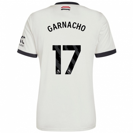 Kandiny Enfant Maillot Alejandro Garnacho #17 Blanc Cassé Troisieme 2024/25 T-Shirt