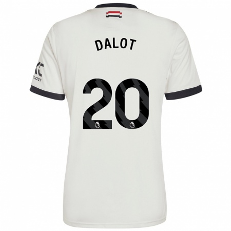 Kandiny Enfant Maillot Diogo Dalot #20 Blanc Cassé Troisieme 2024/25 T-Shirt