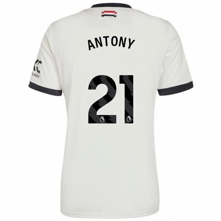 Kandiny Enfant Maillot Antony #21 Blanc Cassé Troisieme 2024/25 T-Shirt