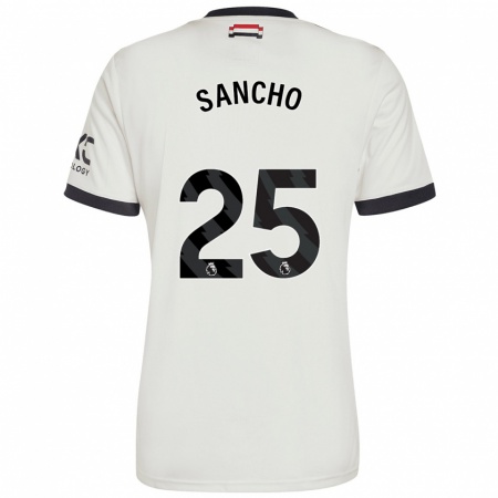 Kandiny Enfant Maillot Jadon Sancho #25 Blanc Cassé Troisieme 2024/25 T-Shirt