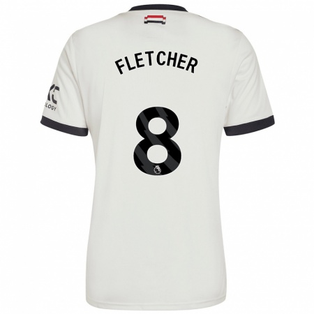 Kandiny Enfant Maillot Tyler Fletcher #8 Blanc Cassé Troisieme 2024/25 T-Shirt