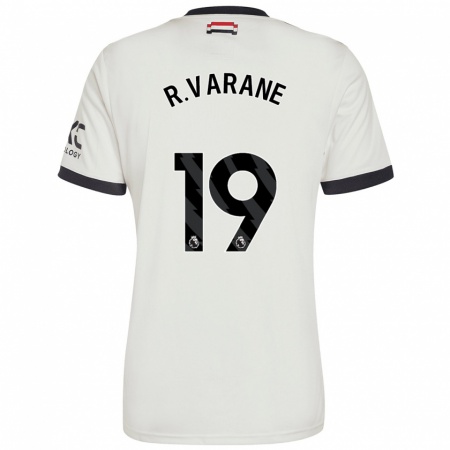 Kandiny Enfant Maillot Raphaël Varane #19 Blanc Cassé Troisieme 2024/25 T-Shirt