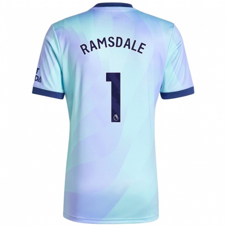 Kandiny Enfant Maillot Aaron Ramsdale #1 Aqua Troisieme 2024/25 T-Shirt