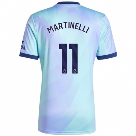 Kandiny Enfant Maillot Gabriel Martinelli #11 Aqua Troisieme 2024/25 T-Shirt