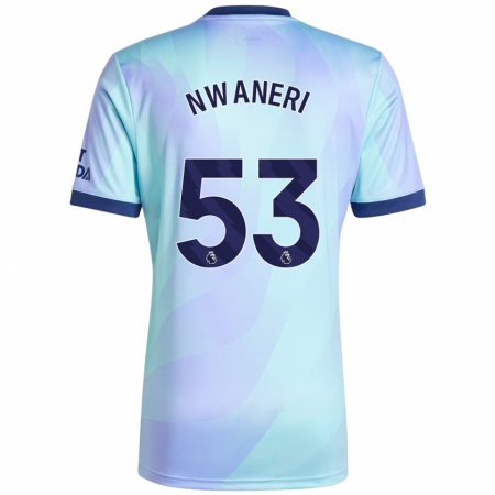 Kandiny Enfant Maillot Ethan Nwaneri #53 Aqua Troisieme 2024/25 T-Shirt