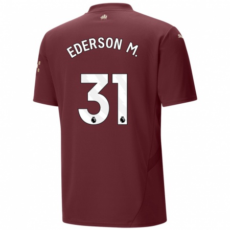 Kandiny Enfant Maillot Ederson #31 Marron Troisieme 2024/25 T-Shirt