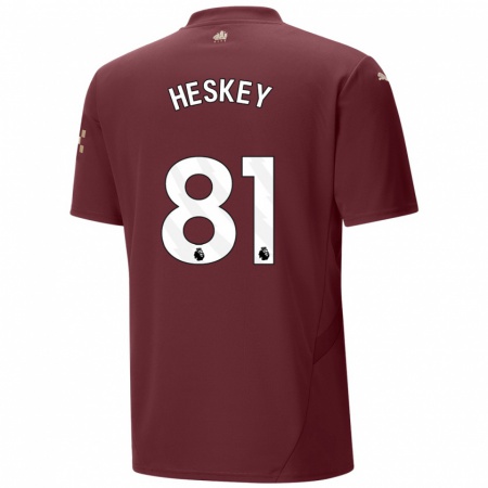 Kandiny Enfant Maillot Jaden Heskey #81 Marron Troisieme 2024/25 T-Shirt