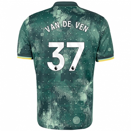 Kandiny Enfant Maillot Micky Van De Ven #37 Vert Menthe Troisieme 2024/25 T-Shirt