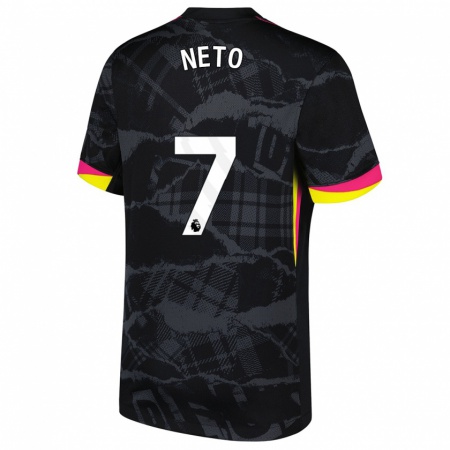 Kandiny Enfant Maillot Pedro Neto #7 Noir Rose Troisieme 2024/25 T-Shirt