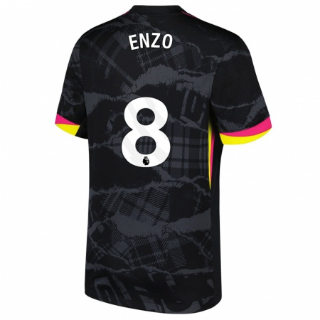 Kandiny Enfant Maillot Enzo Fernández #8 Noir Rose Troisieme 2024/25 T-Shirt