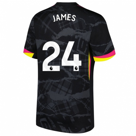 Kandiny Enfant Maillot Reece James #24 Noir Rose Troisieme 2024/25 T-Shirt