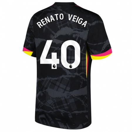 Kandiny Enfant Maillot Renato Veiga #40 Noir Rose Troisieme 2024/25 T-Shirt