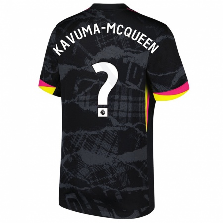 Kandiny Enfant Maillot Ryan Kavuma-Mcqueen #0 Noir Rose Troisieme 2024/25 T-Shirt