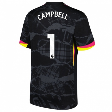 Kandiny Enfant Maillot Luke Campbell #1 Noir Rose Troisieme 2024/25 T-Shirt