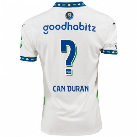 Kandiny Enfant Maillot Emre Can Duran #0 Blanc Bleu Foncé Troisieme 2024/25 T-Shirt