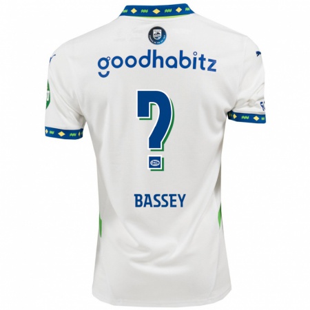 Kandiny Enfant Maillot Essien Bassey #0 Blanc Bleu Foncé Troisieme 2024/25 T-Shirt