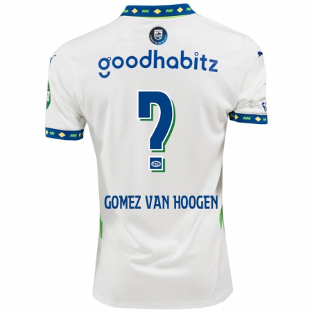 Kandiny Enfant Maillot Samuel Gomez Van Hoogen #0 Blanc Bleu Foncé Troisieme 2024/25 T-Shirt