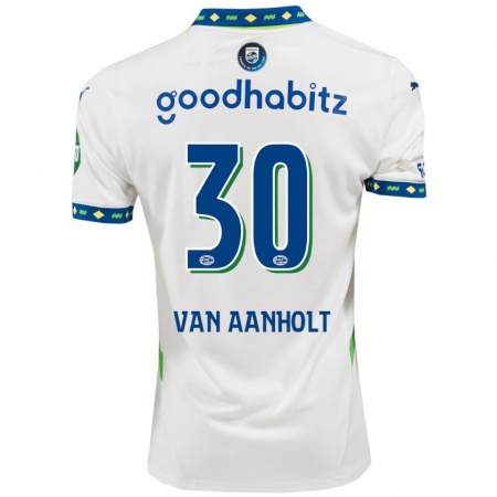 Kandiny Enfant Maillot Patrick Van Aanholt #30 Blanc Bleu Foncé Troisieme 2024/25 T-Shirt