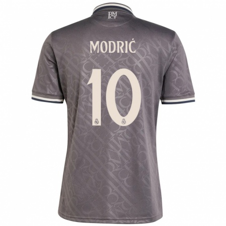 Kandiny Enfant Maillot Luka Modric #10 Anthracite Troisieme 2024/25 T-Shirt