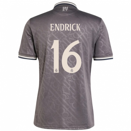 Kandiny Enfant Maillot Endrick #16 Anthracite Troisieme 2024/25 T-Shirt