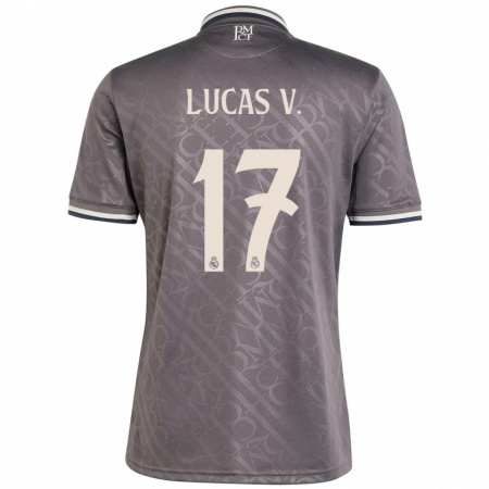 Kandiny Enfant Maillot Lucas Vázquez #17 Anthracite Troisieme 2024/25 T-Shirt